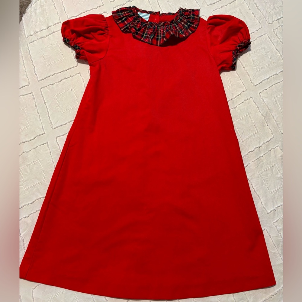 Southern Sunshine Red Dress w Plaid Collar